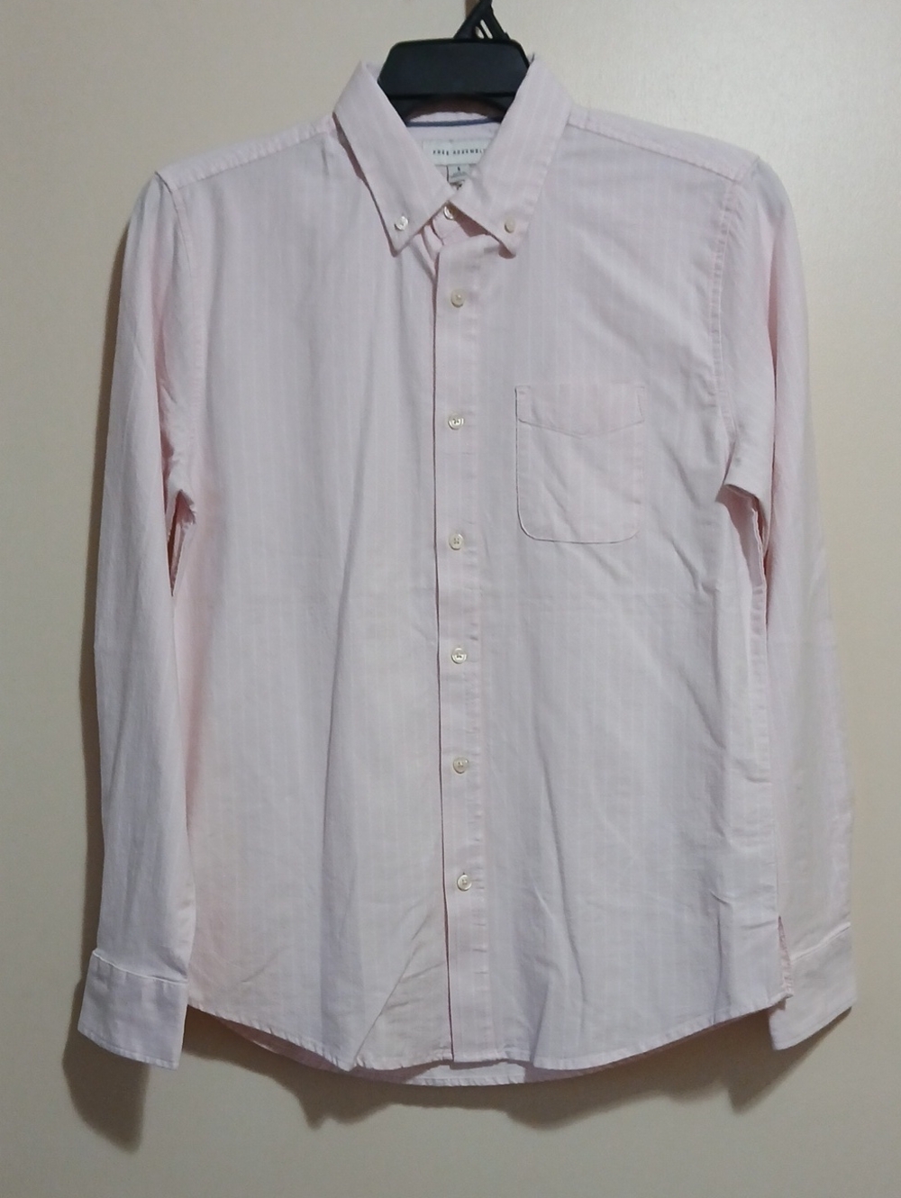 Free Assembly Men's S Button-Down Oxford Shirt with Chest Pocket